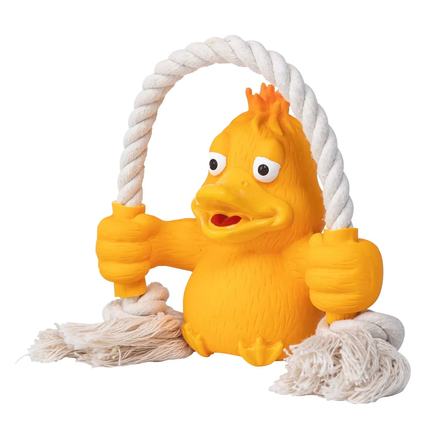 Quapas! Dog Toy Fun Duck with Rope игрушка для собак с песчакой, утка, оранжевая