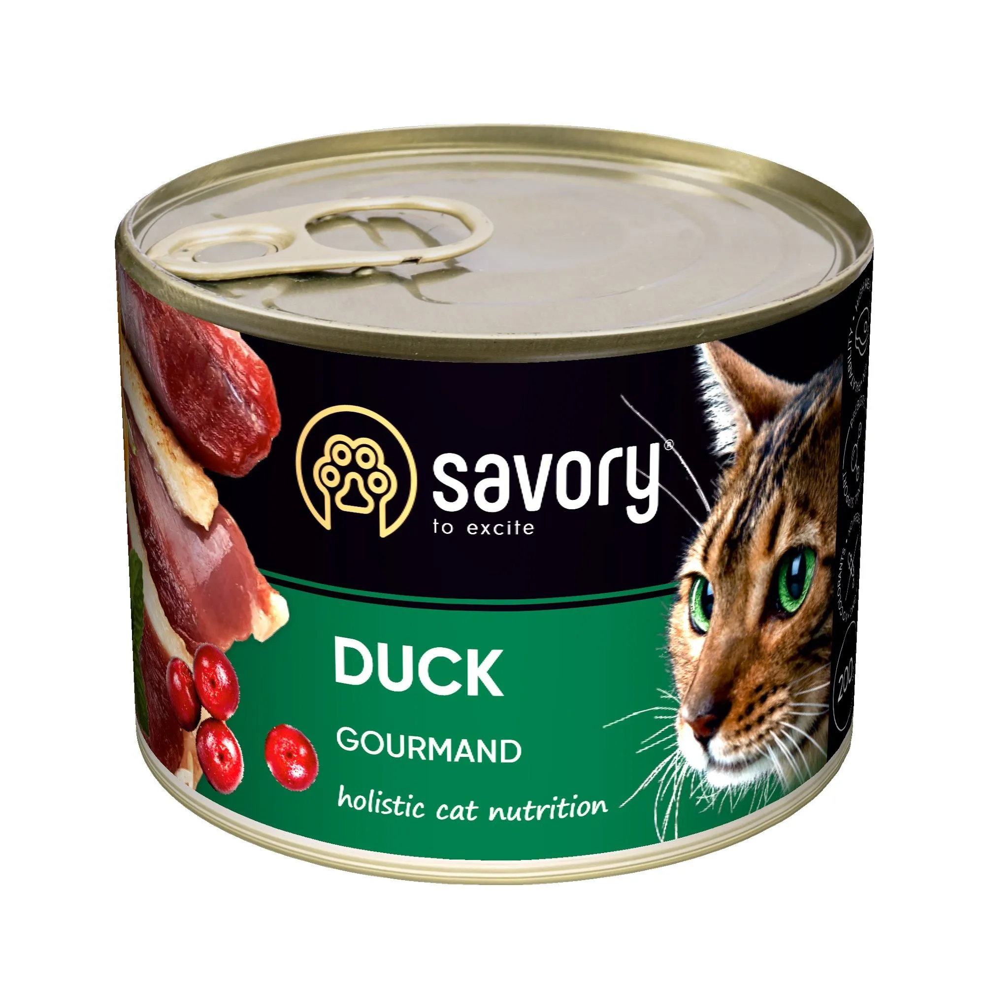 Savory Cat Gourmand Duck влажный корм из мяса утки для взрослых кошек гурманов - 200 г
