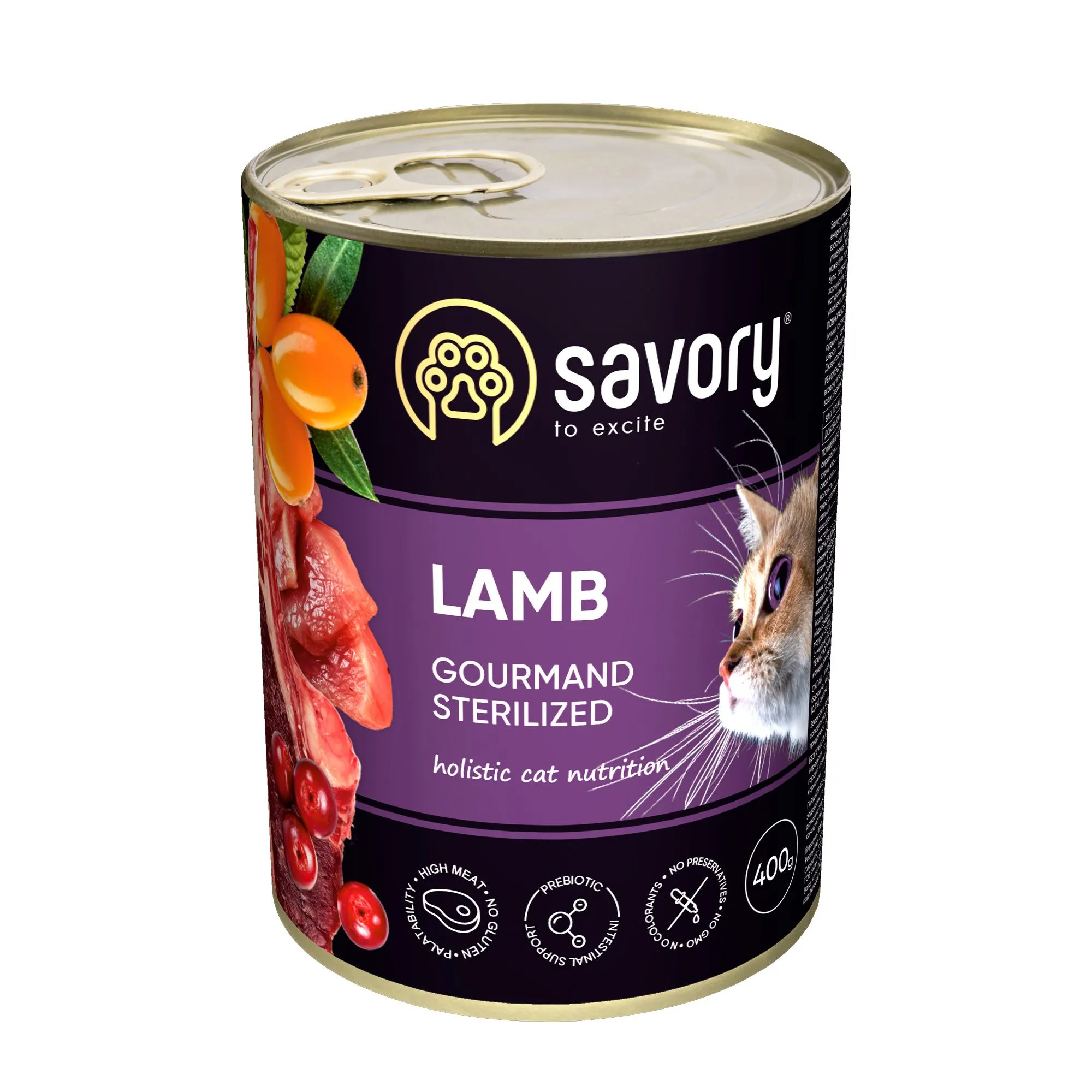 Savory Cat Gourmand Sterilized Lamb влажный корм c ягненком для стерилизованных кошек всех пород - 400 г