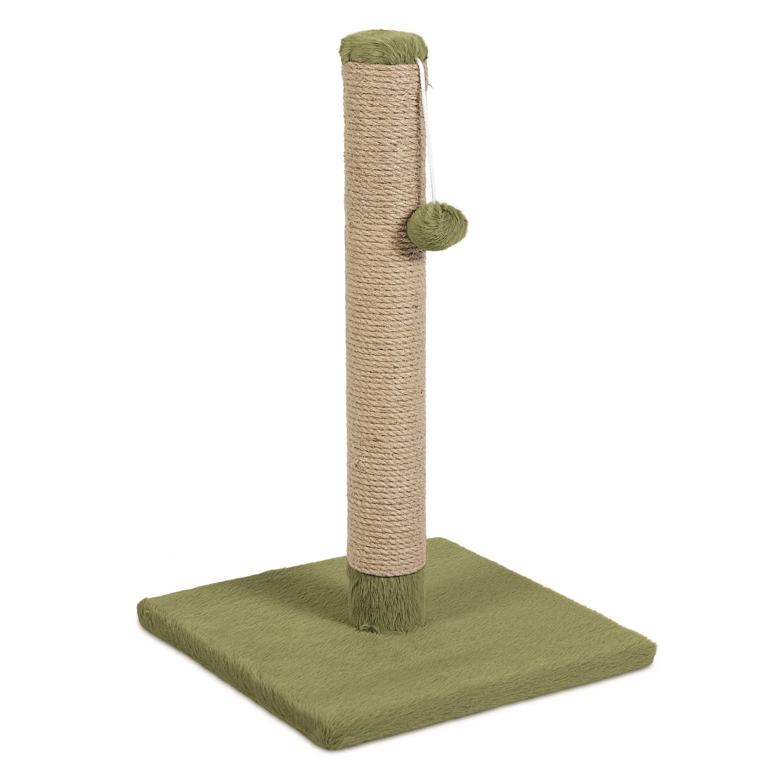 Priroda (Природа) когтеточка (дряпка) для кошек, Д00 столбик, джут, бежевая/хаки, 32х32х52 см