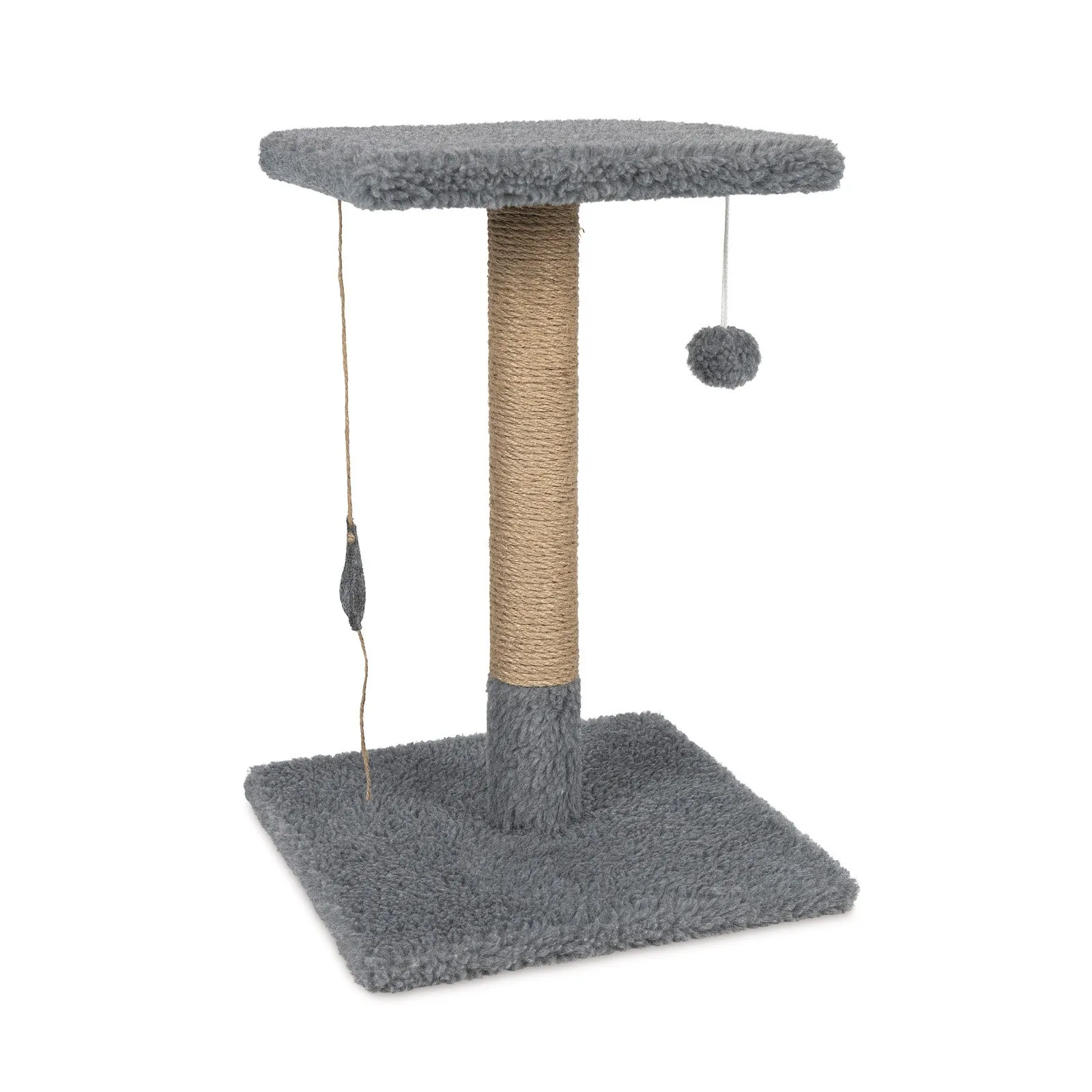 Priroda (Природа) когтеточка (дряпка) для кошек, Феликс джут искусственный мех (барашек) светло-серый 36х36х54 см