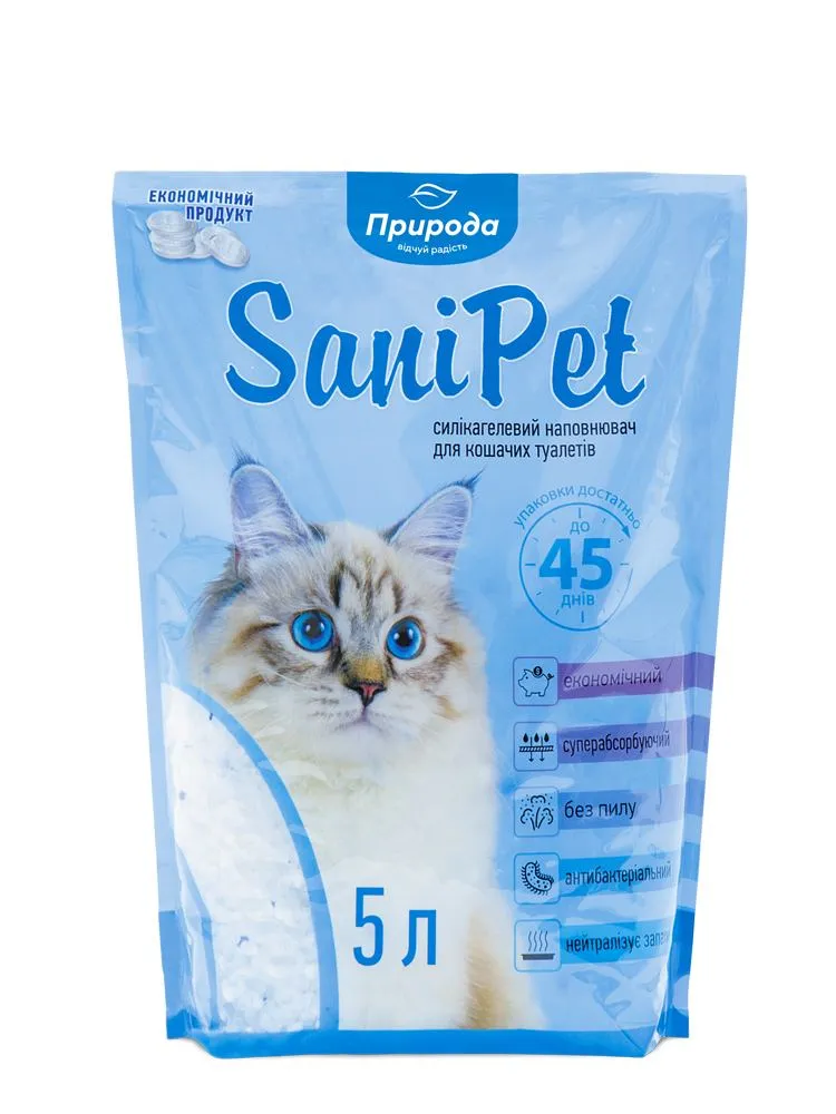 Priroda (Природа) Sani Pet наповнювач силікагелевий для кошачих туалетів - 5 л