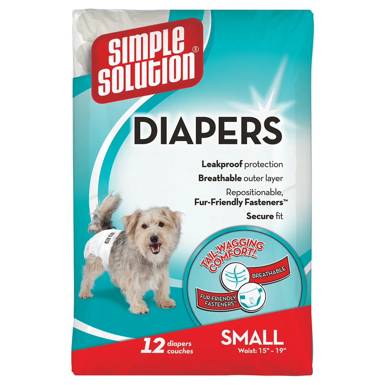 Simple Solution Disposable Diapers Small гигиенические подгузники для собак, малые S (12 шт.)