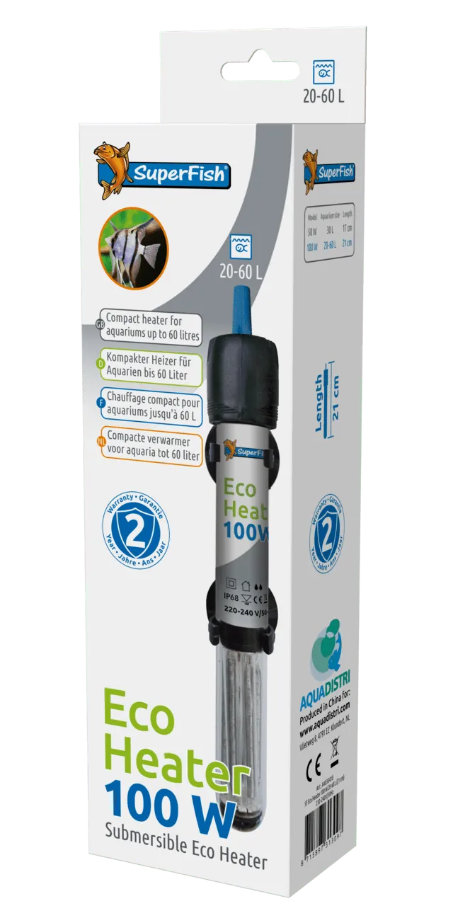 SuperFish ECO HEATER 100 W 40-100 л(21 см) обогреватель для аквариума