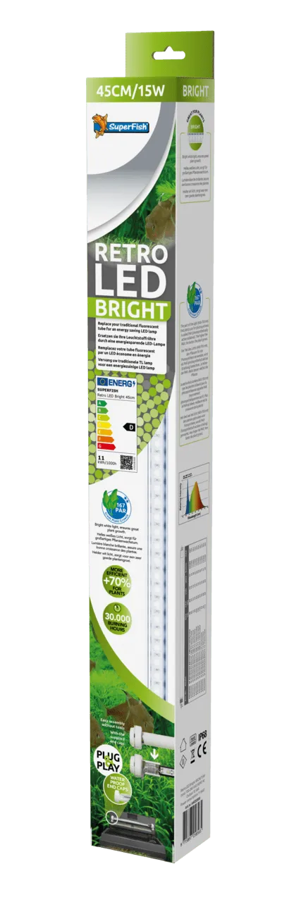 SuperFish RETRO LED BRIGHT T8-JT5 45 см/15 W для роста растений светодиодная лампа