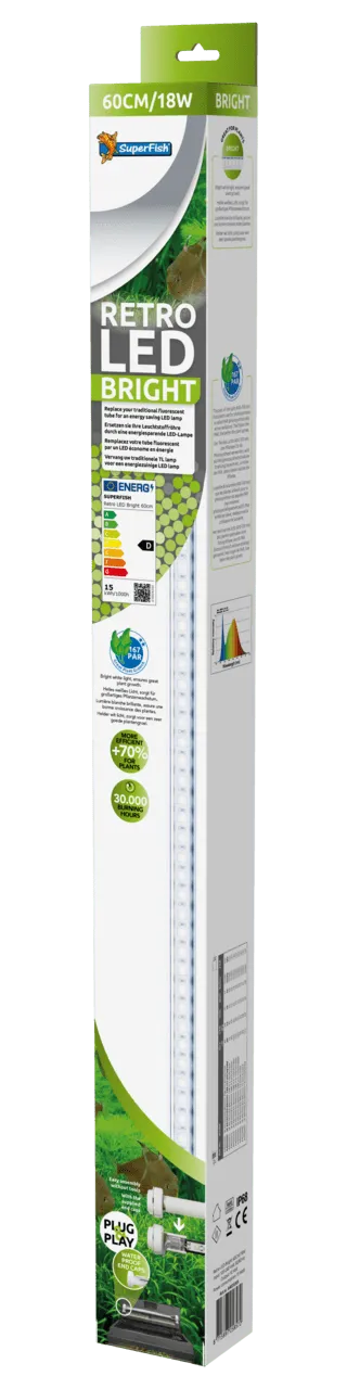 SuperFish RETRO LED BRIGHT T8-JT5 60 см/18 W для роста растений светодиодная лампа