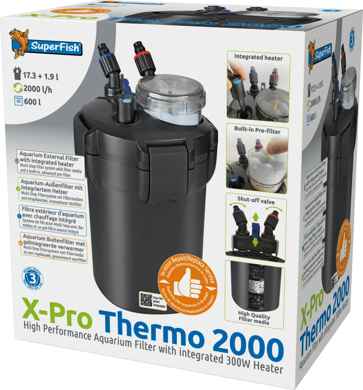 SuperFish X PRO THERMO 2000 с нагревателем наружный фильтр, 43 Вт