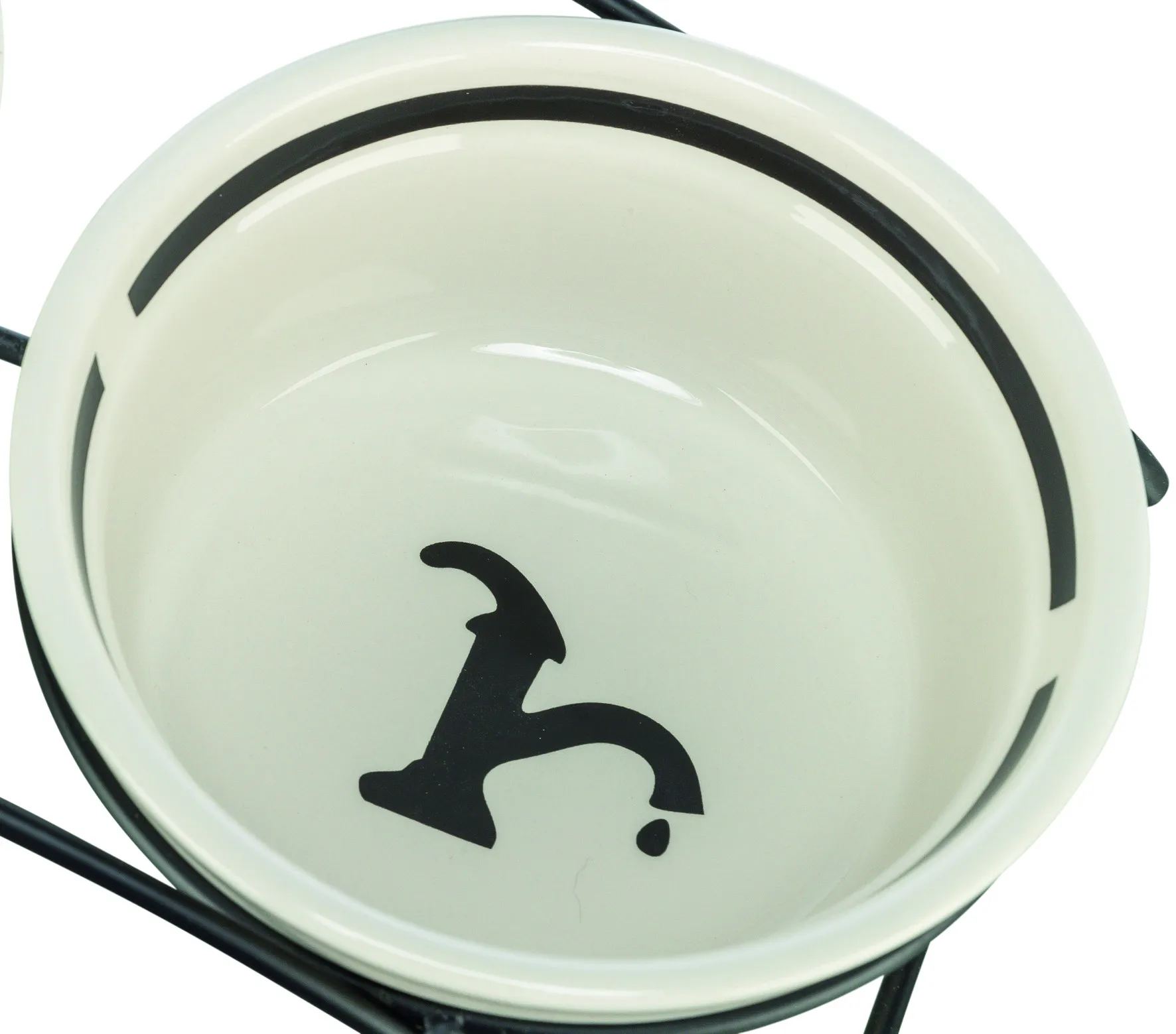 Trixie Миска Water керамическая для собак 0,25 d 13 см бело-черная