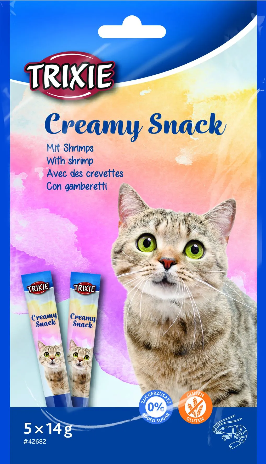 Trixie Лакомство Creamy Snacks для кошек с тунцем и креветками 5 шт х 14 г