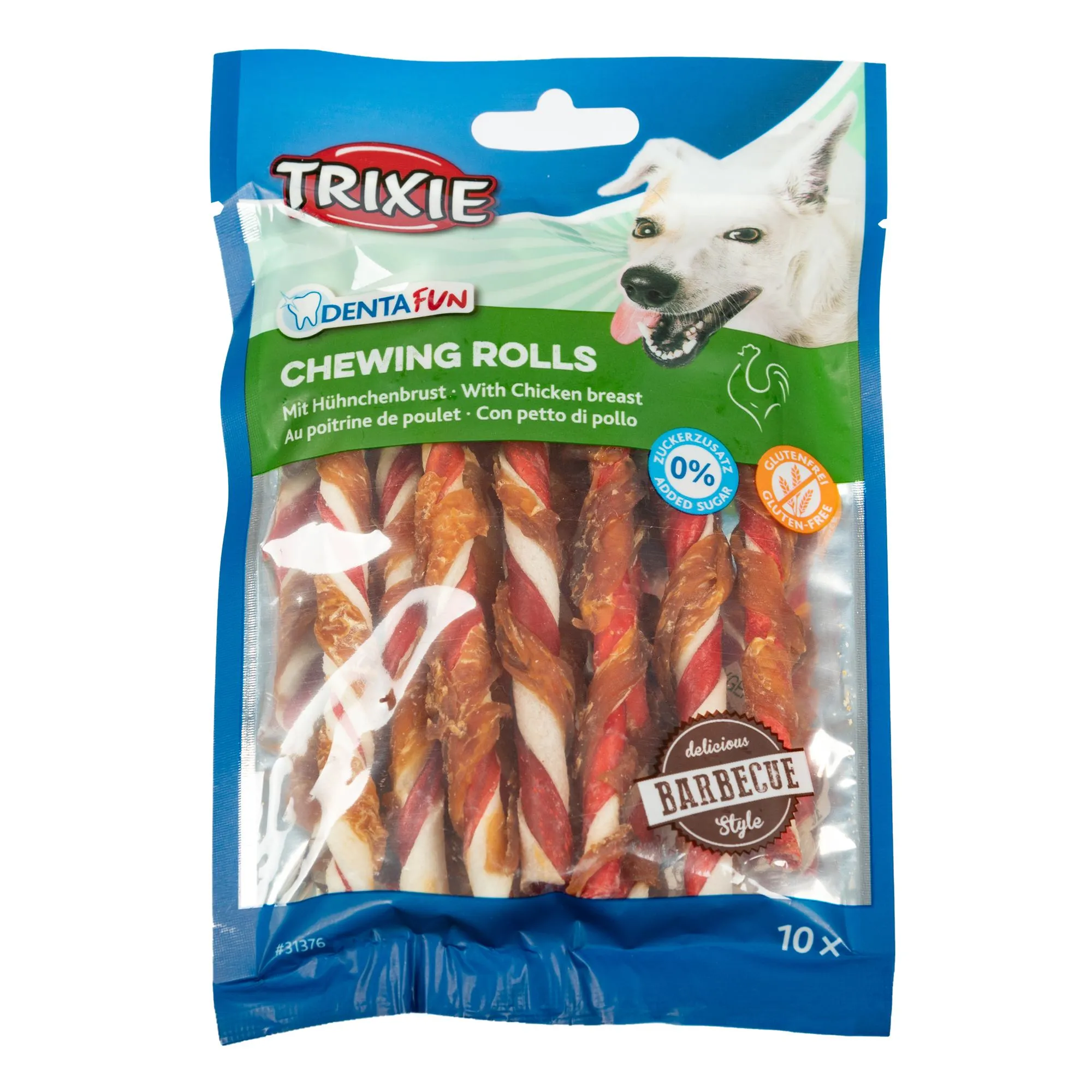 Trixie Denta Fun Chewing Rolls лакомство для собак Палочка для чистки зубов с курицей 12 см 80 г 10 шт