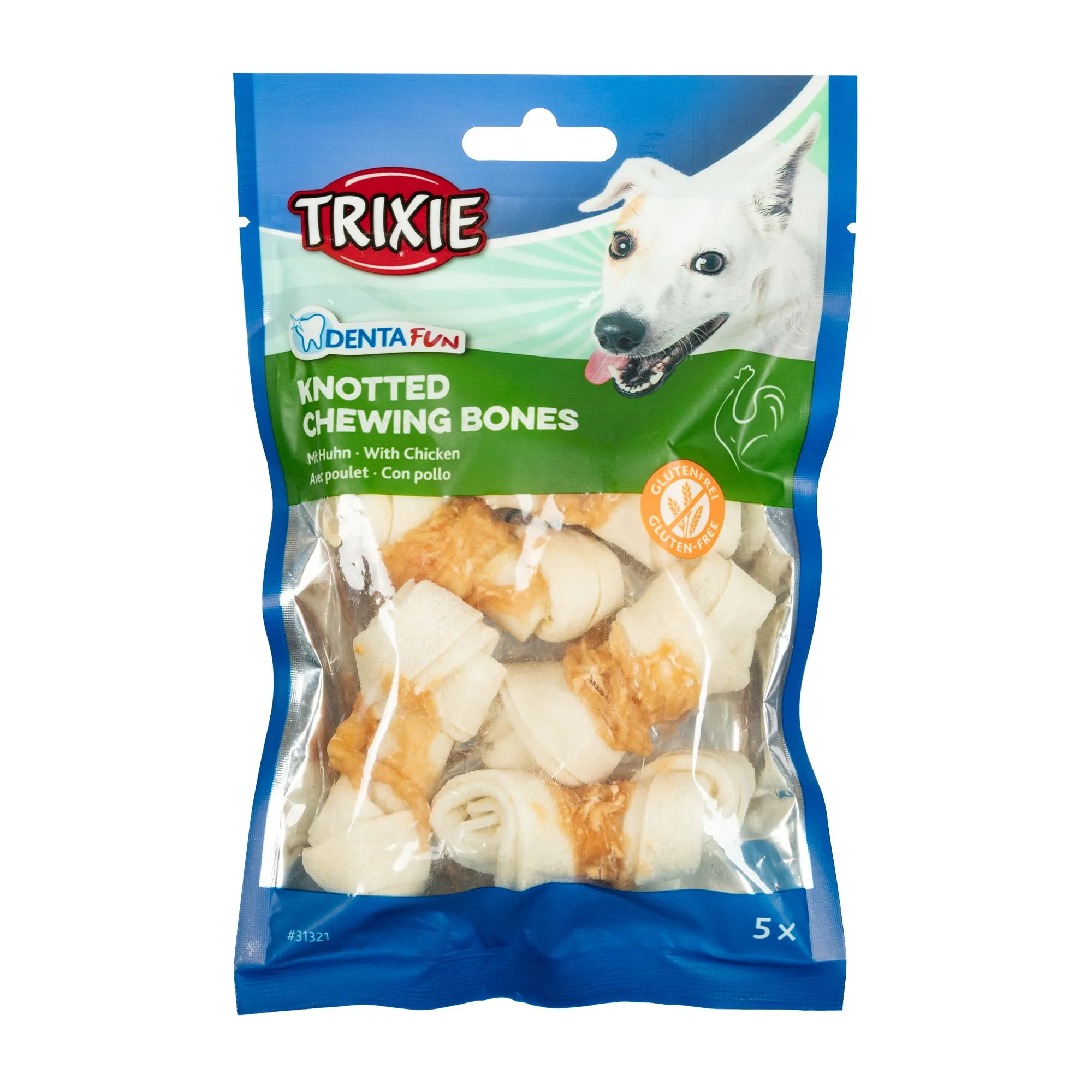 Trixie Denta Fun Chicken Chewing Bone ласощі для собак Кістка для чищення зубів з куркою 5 см 70 г/5 шт