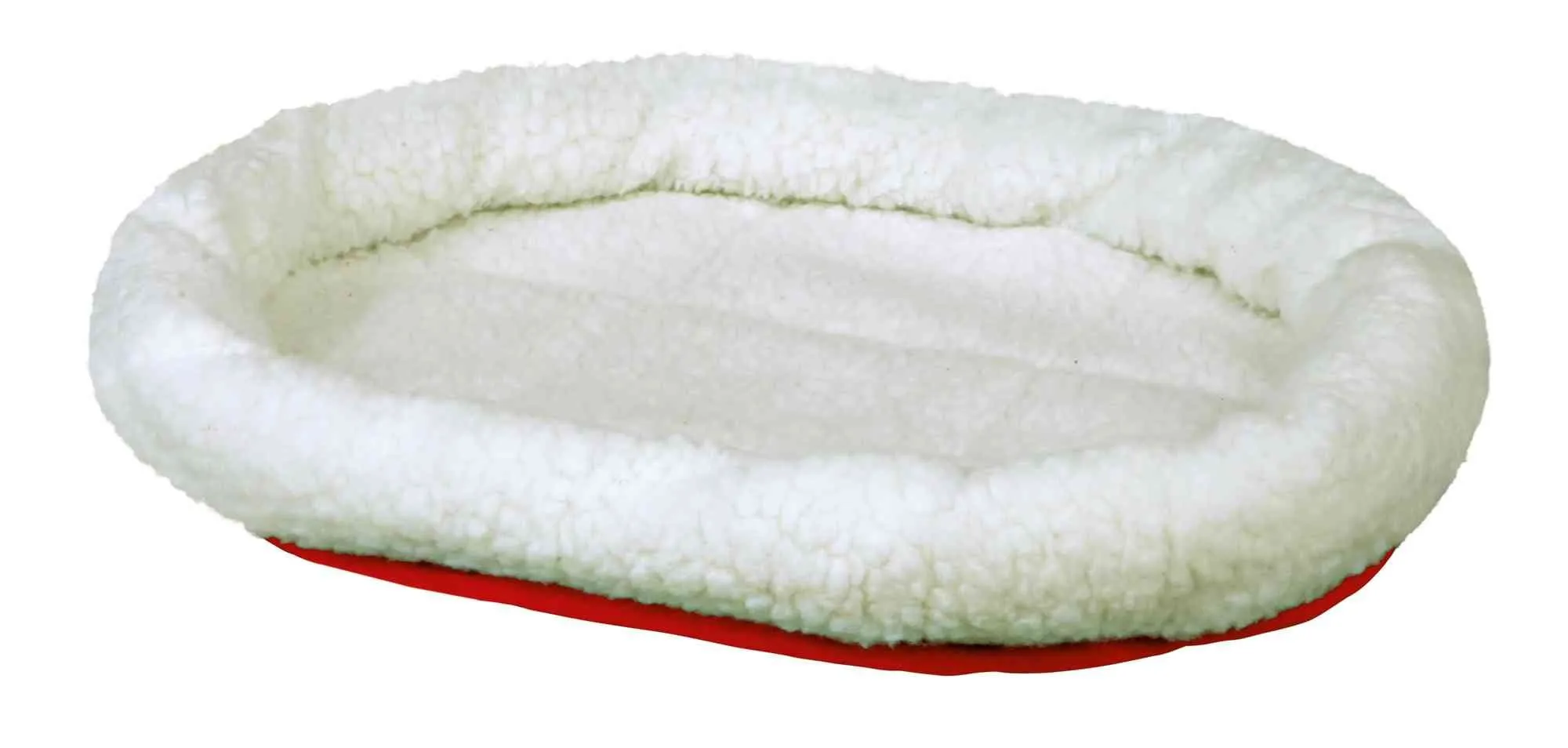 Trixie Лежак двухсторонний Cuddly Bed для собак, мех, 47х38 см (белый/красный)