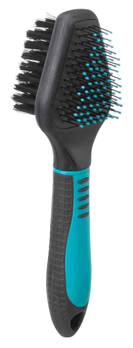 Trixie Щетка для собак двухсторонняя, пластик нейлон и проволочная щетина, 6 х 19 см