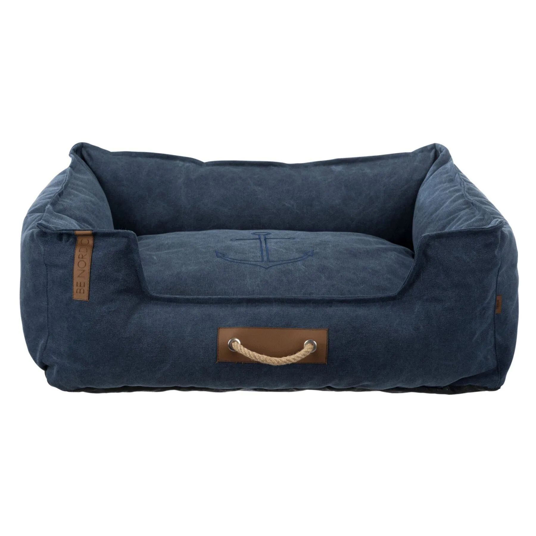 Trixie Лежак Föhr Be Nordic для собак, с ручками, темно-синий, 60х50 см (хлопок)