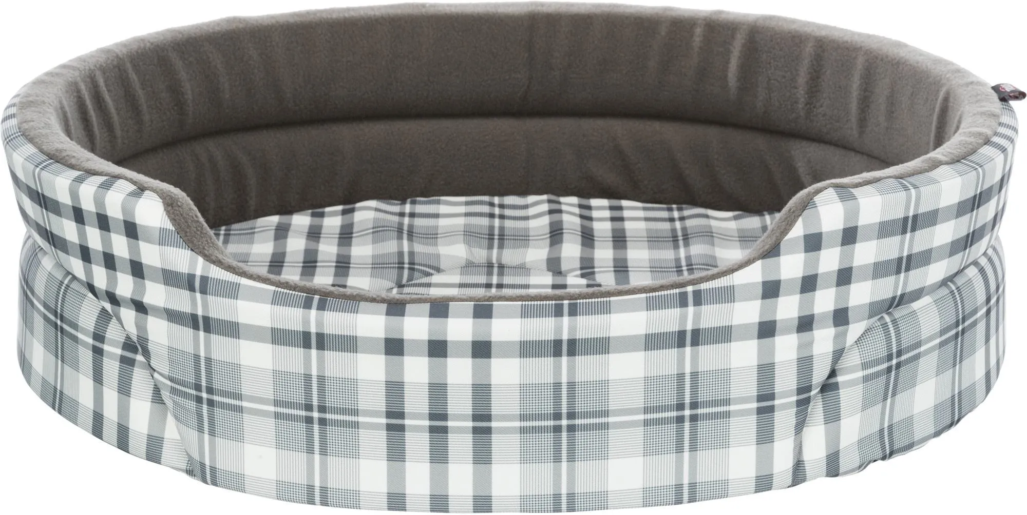 Trixie Лежак Lucky для собак, к клетке с пенопластовой подкладкой, хлопок/флис, 45х35 см (серый/белый)