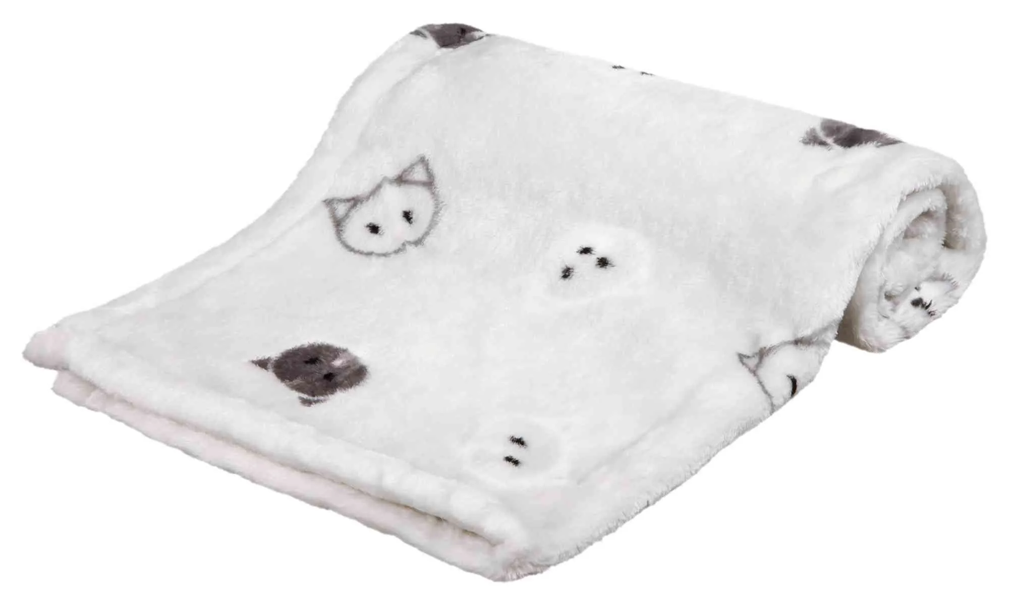 Trixie Коврик Mimi для кошек, плюшевый, с мордочками, 70х50 см (серый)