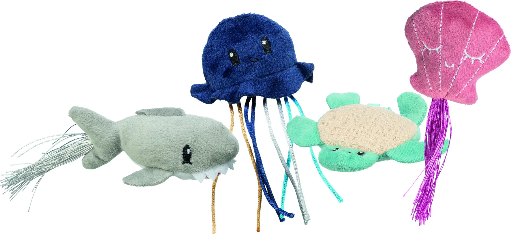 Trixie Игрушка Морские звери плюш с кошачьей мятой для кошек 5–8 см