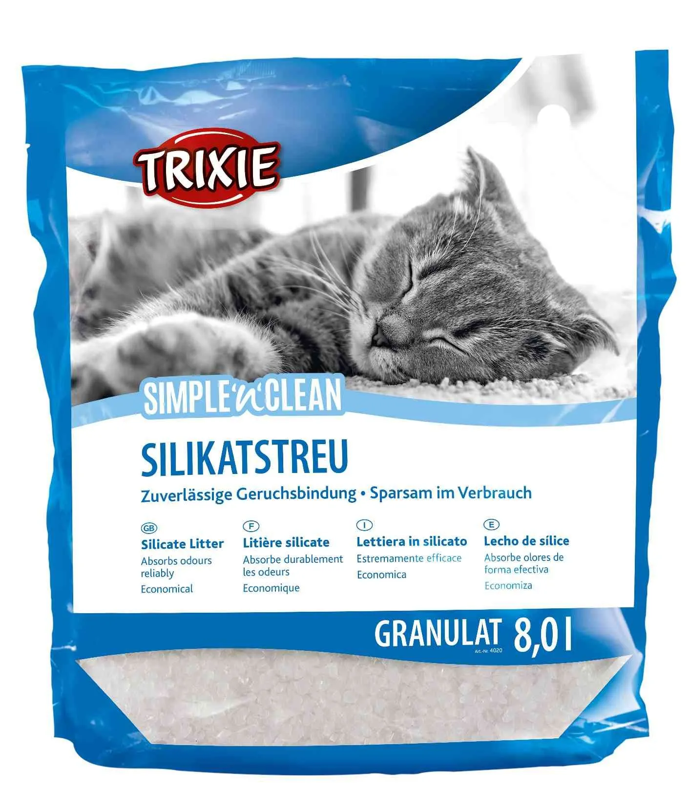Trixie Наполнитель Simple&Clean для кошек, силикагелевый, 8 л