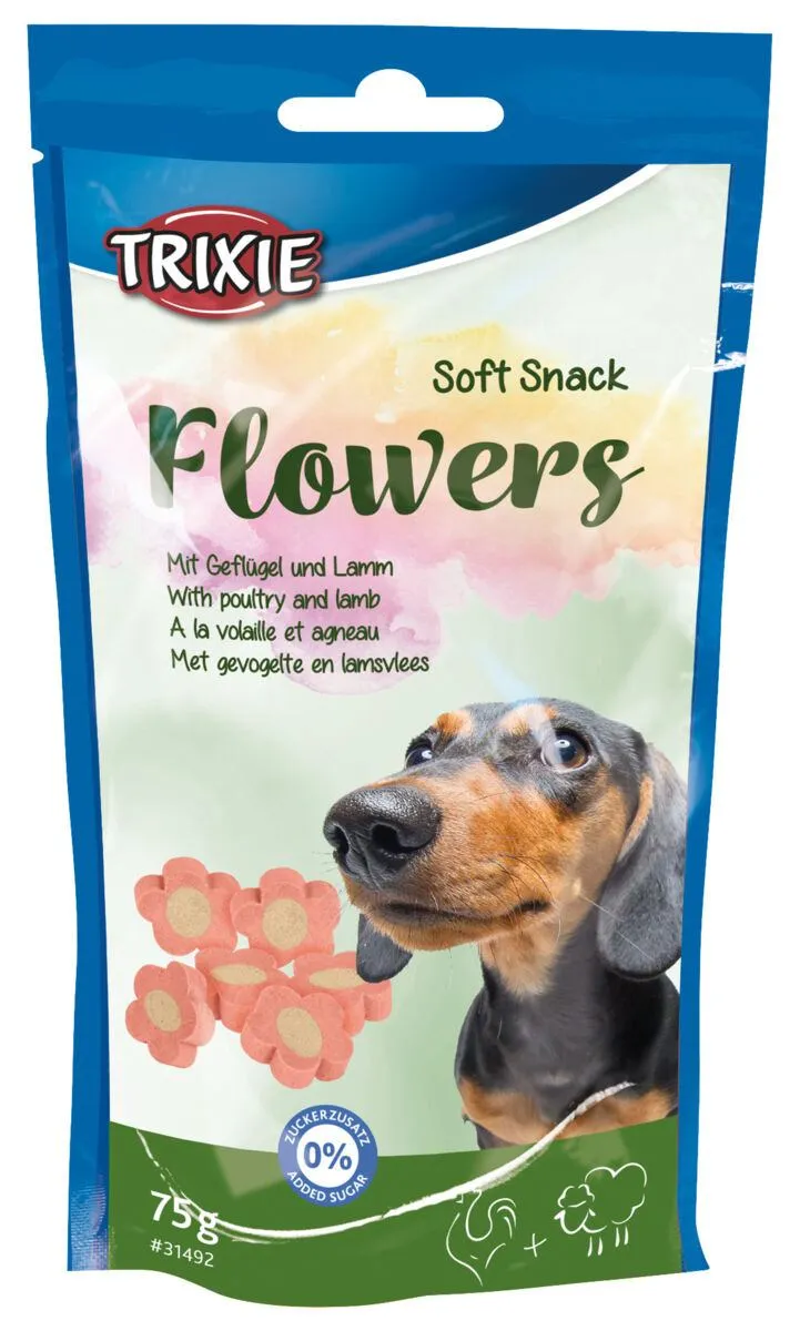 Trixie Лакомство Soft Snack Flowers для собак малых пород и щенков с ягненком и курицей 75 г