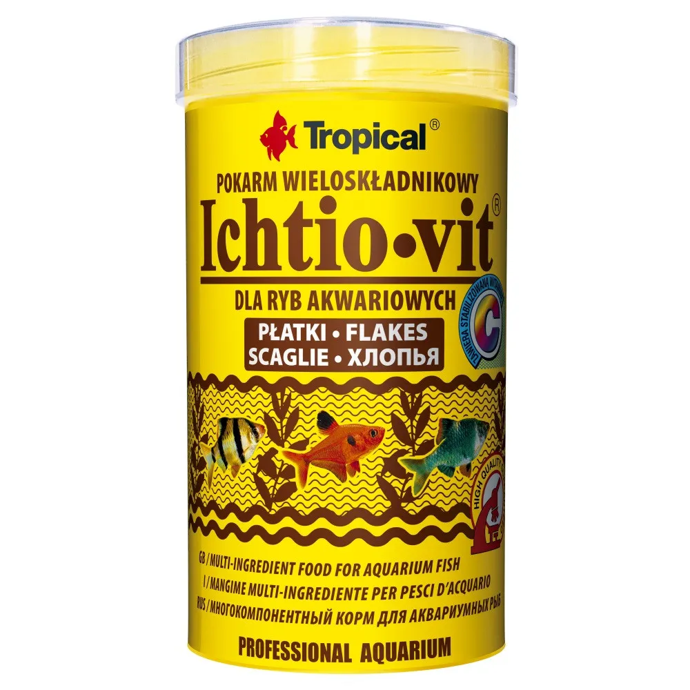 Tropical Ichtio-Vit, 250 мл/50 г, корм для всех аквариумных рыб, хлопья