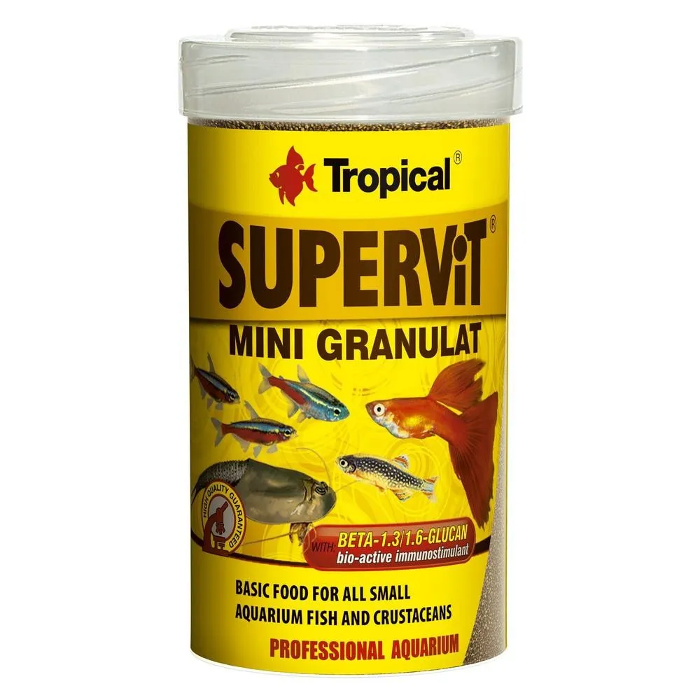 Tropical Supervit MINI Granulat, 100 мл/60 г, корм для малых аквариумных рыб и маленьких мальков, гранулы