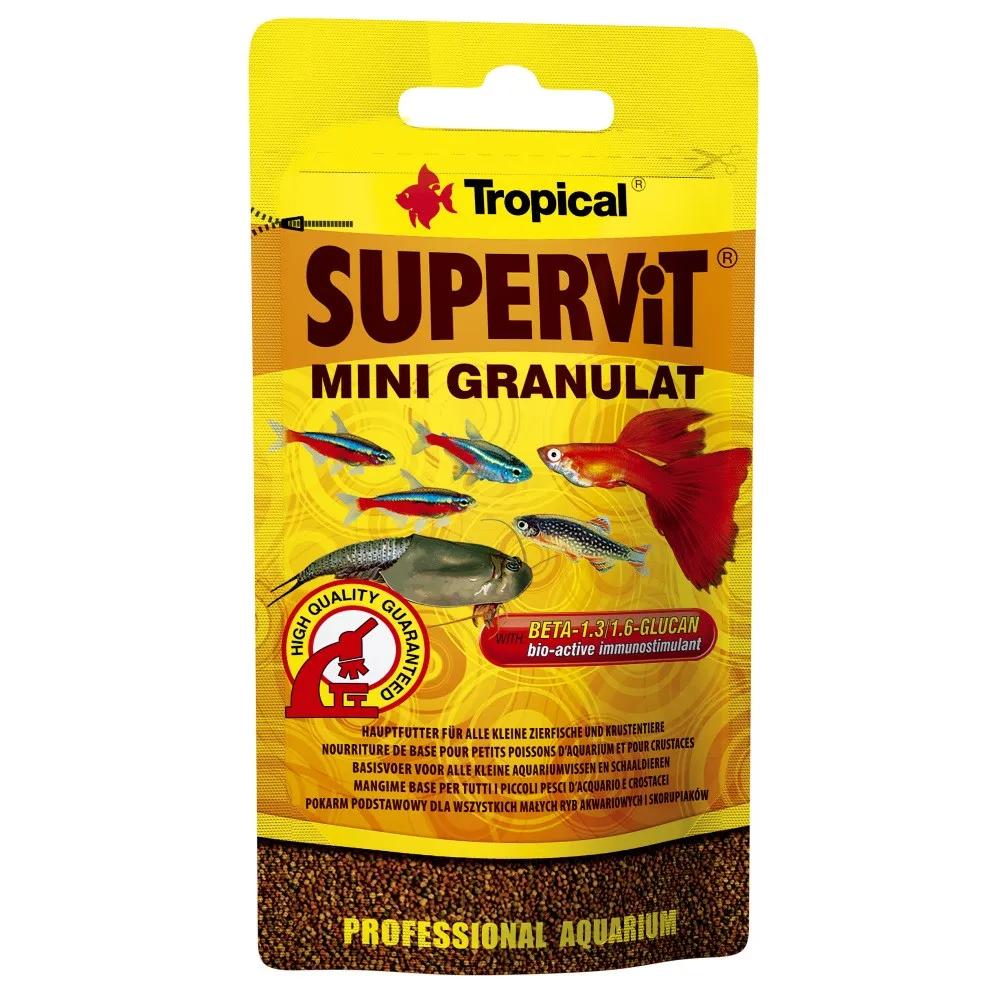 Tropical Supervit MINI Granulat, 10 г, корм для малых аквариумных рыб и маленьких мальков, гранулы