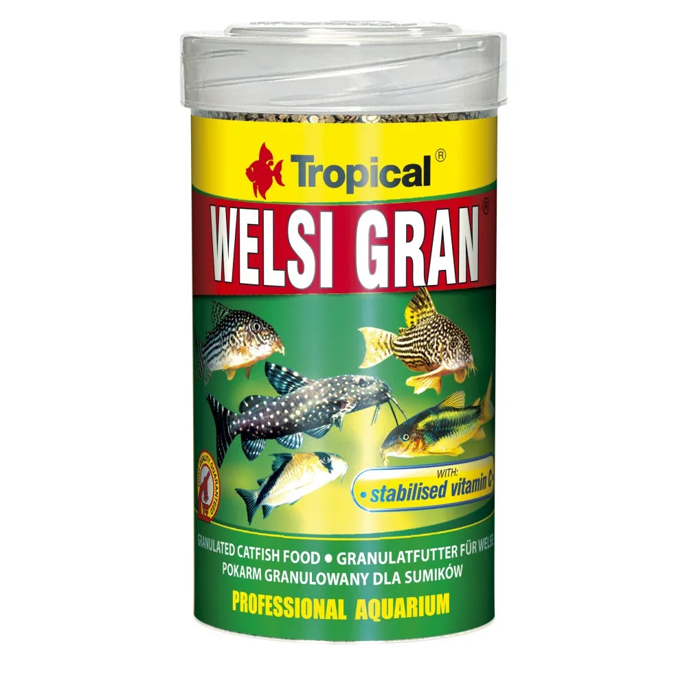 Tropical Welsi Gran, 100 мл/65 г, корм для аквариумных донных рыб, гранулы