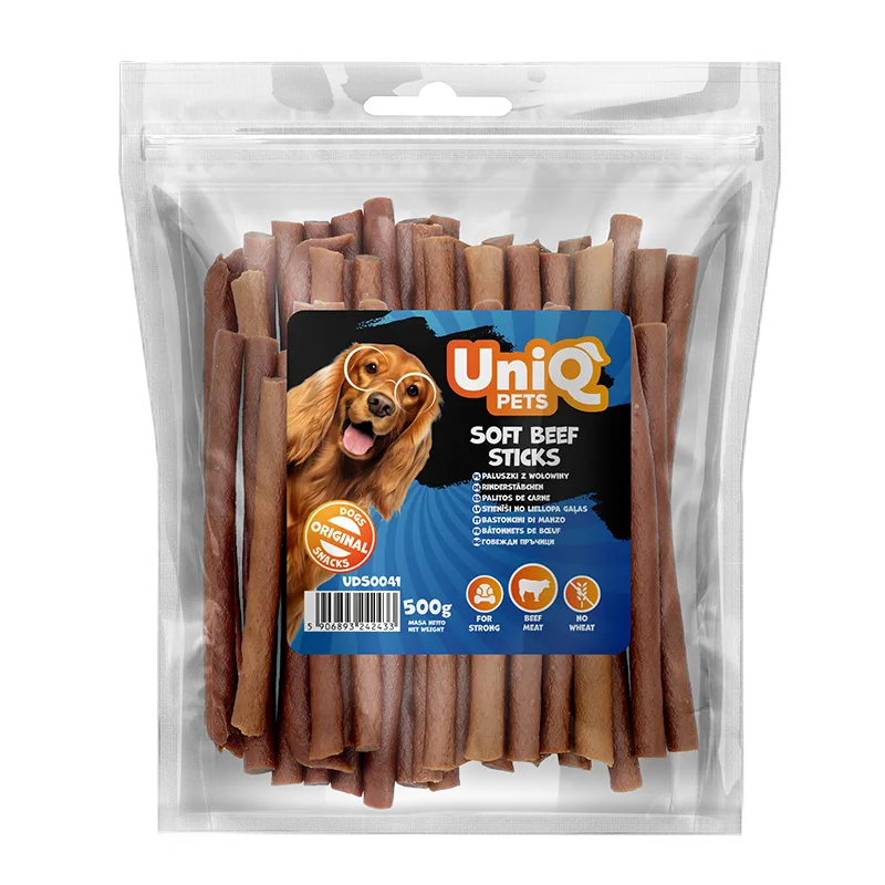 UniQ PETS лакомство для собак, мягкие говяжьи палочки - 500 г