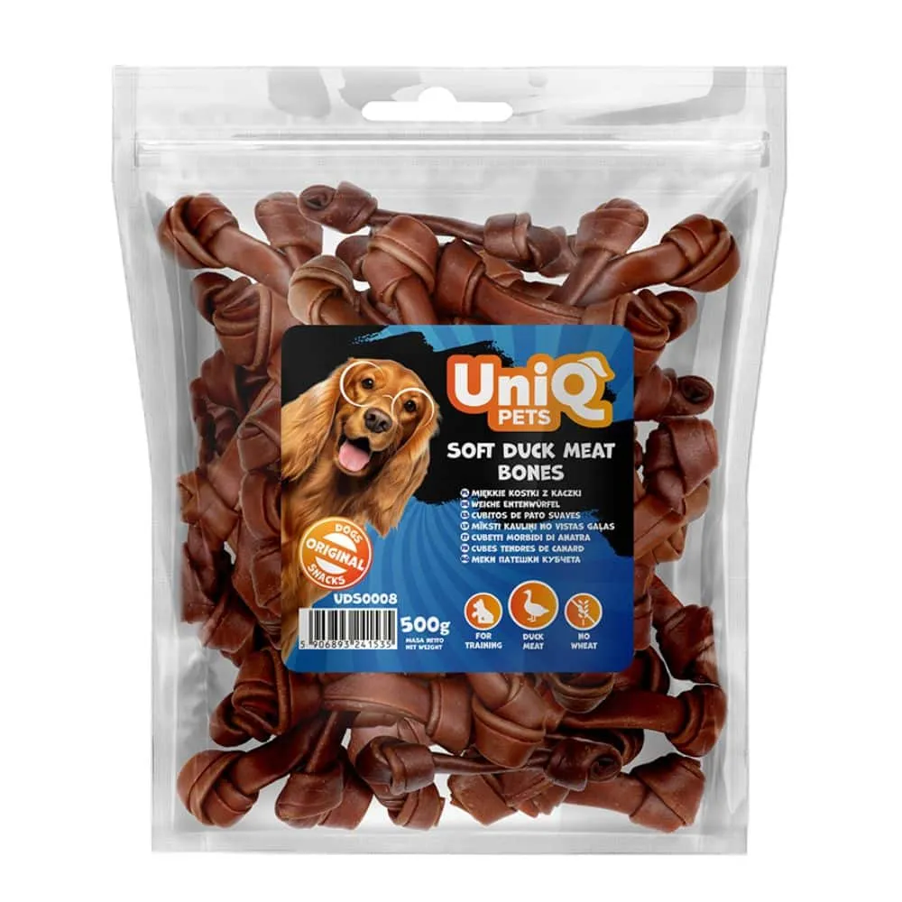 UniQ PETS ласощі для собак, м'які кісточки з качки - 500 г