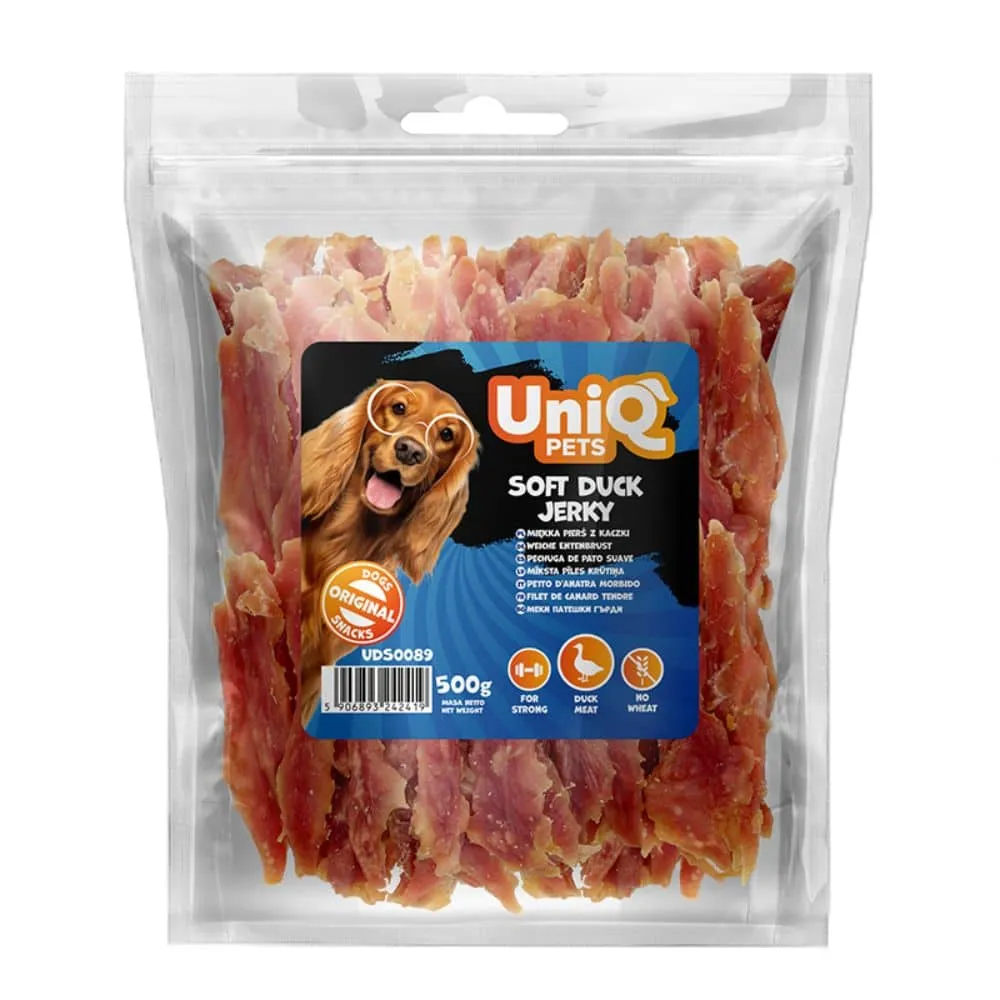 UniQ PETS лакомство для собак, мягкое увядающее утиное мясо - 500 г
