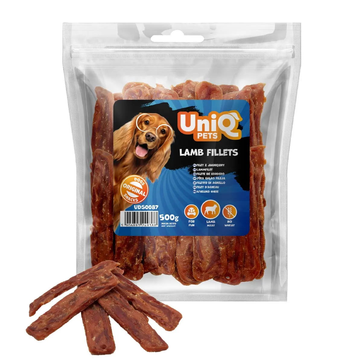 UniQ PETS лакомство для собак, филе ягненка - 500 г