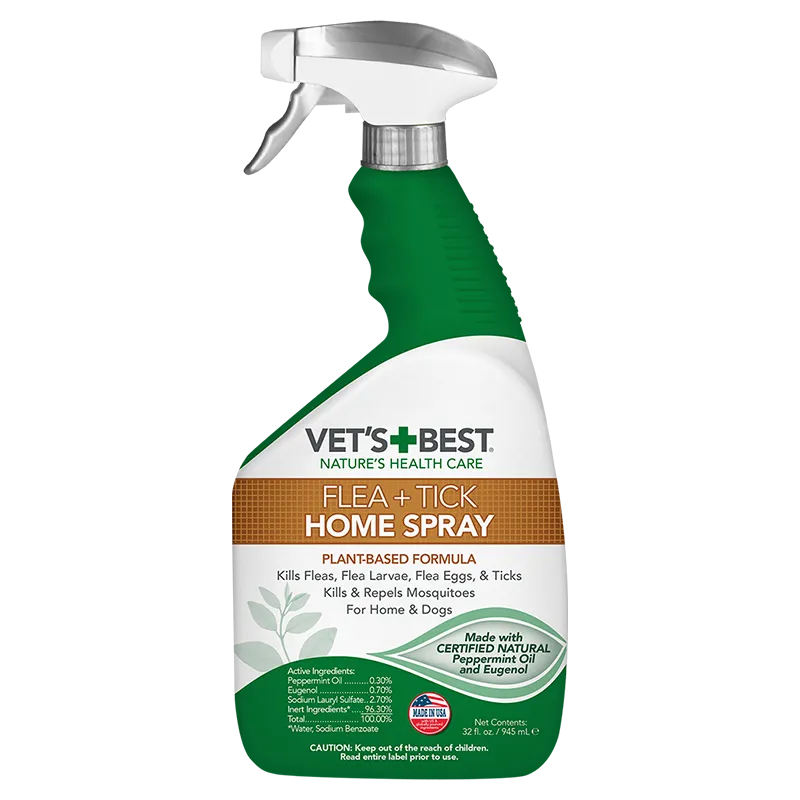 Vet's Best Dog Flea & Tick Home Spray универсальный спрей для собак и защиты дома от блох, клещей и москитов - 945 мл