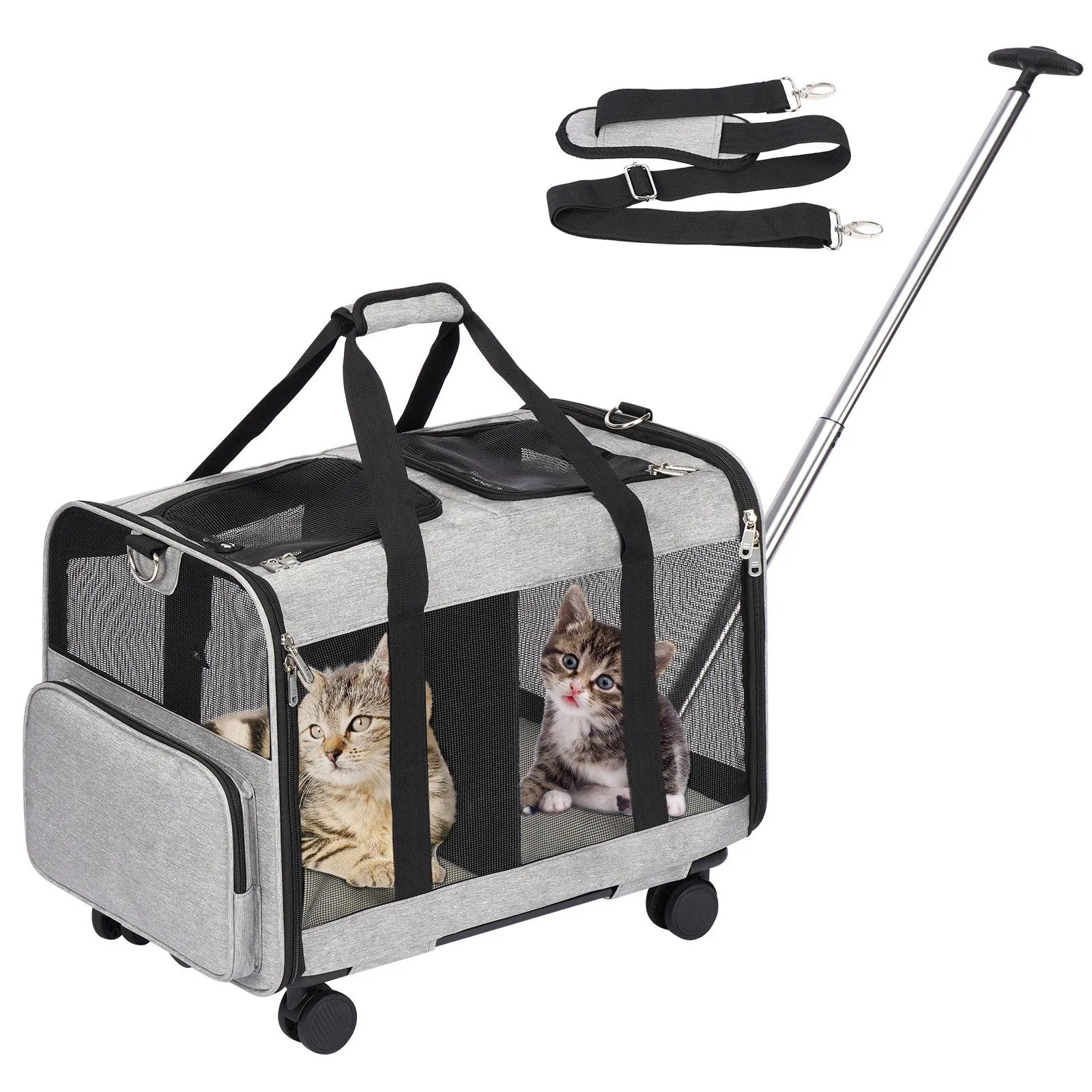 Voyager Pet LVCB2378 сумка для переноски с 2 отделениями и съемной тележкой для кошек и собак