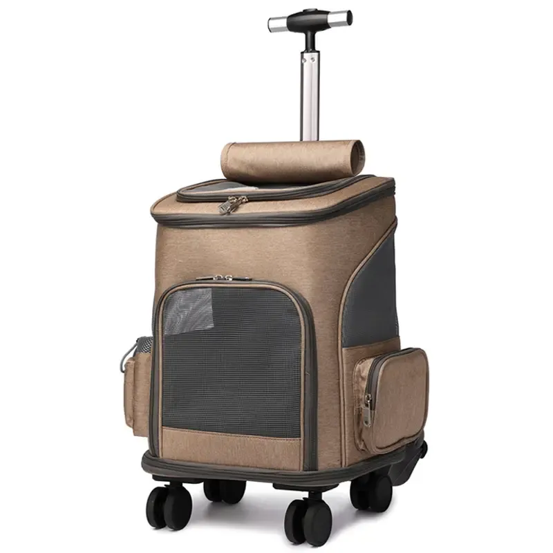 Voyager Pet LVGB2023 Trolley Bag водонепроницаемая переноска на колесах для домашних животных, бежевая, 32х26х49 см