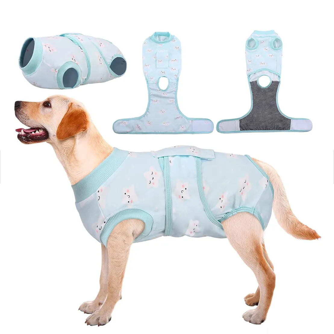 Wan Talk Recovery Suit, White Stars попона для восстановления собак (размер: XS; цвет: Белый)