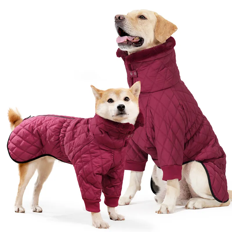 Wan Talk Winter Warm High Collar Dog Bordo Clothes теплая зимняя одежда для собак с высоким воротником (размер: M; цвет: Бордовый)
