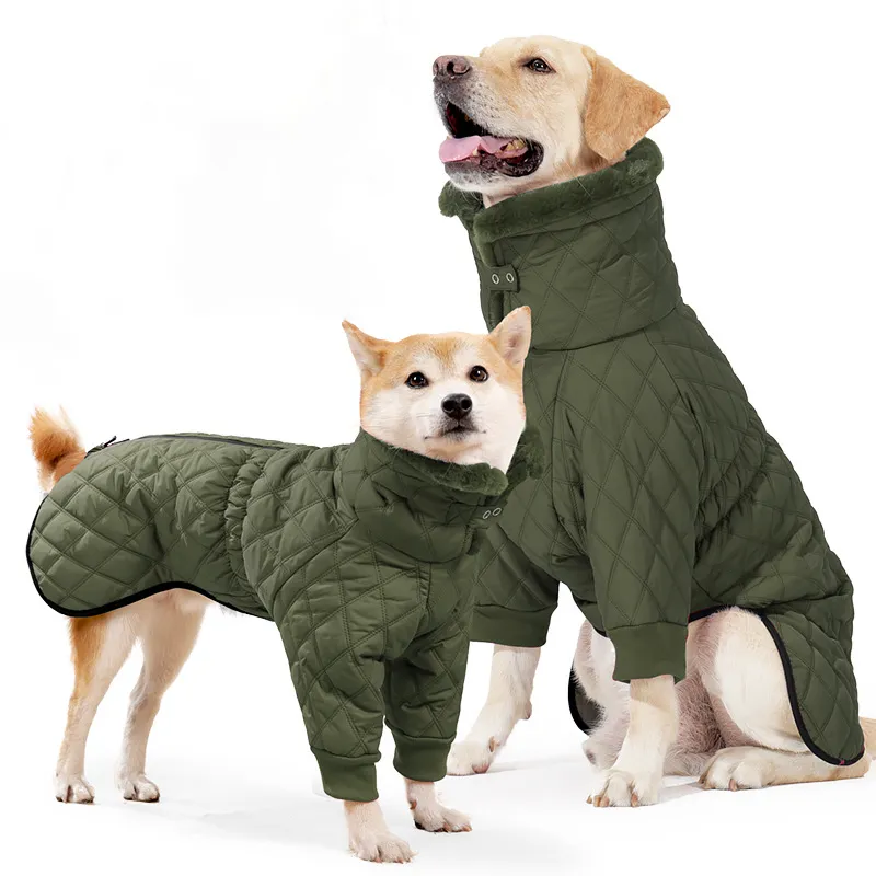 Wan Talk Winter Warm High Collar Dog Green Clothes теплая зимняя куртка для собак с высоким воротником (размер: L; цвет: Зеленый)