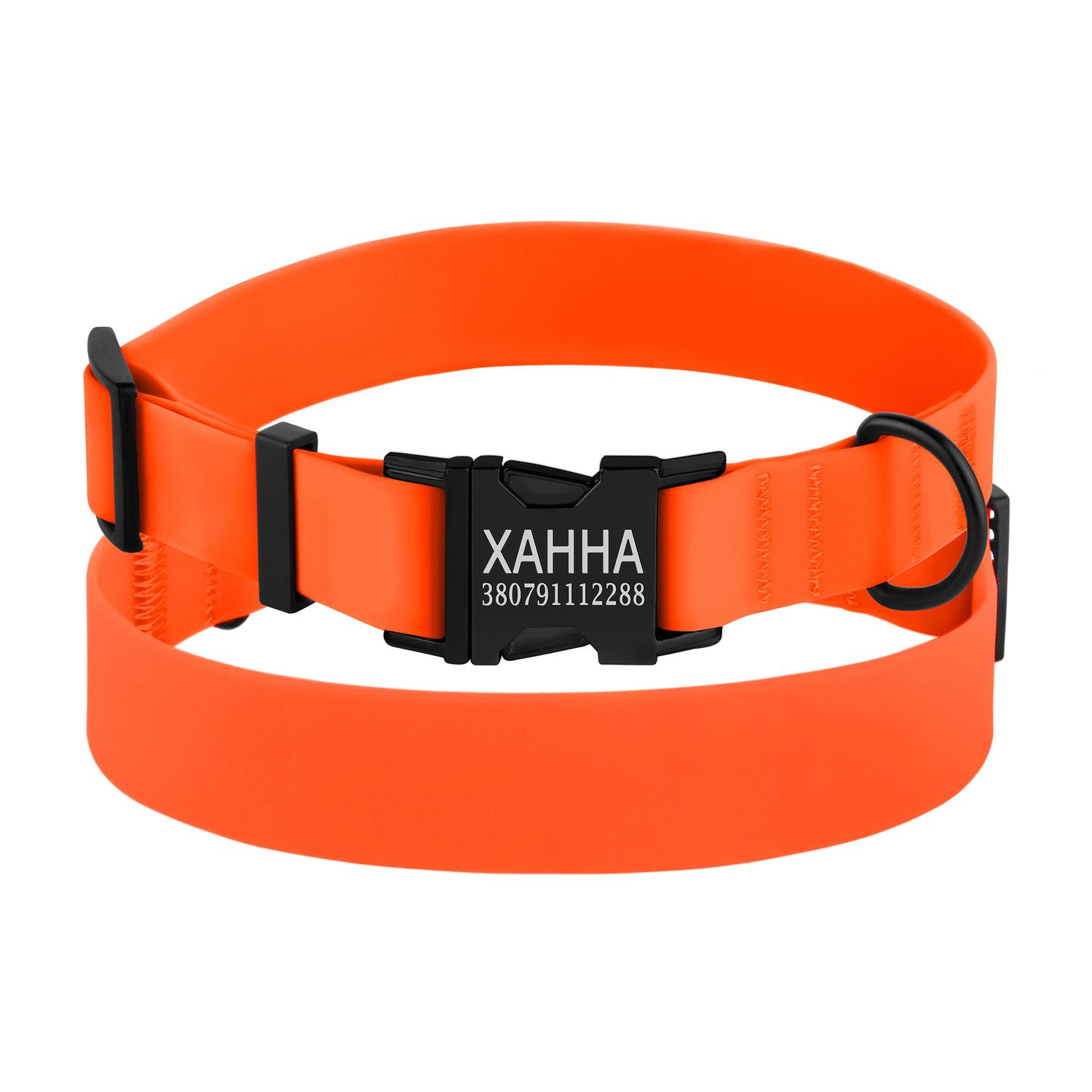 BronzeDog Surf Нашийник для Собак Водовідштовхуючий із Захисним Полімерним Покриттям та Металевою Пряжкою Помаранчевий XL