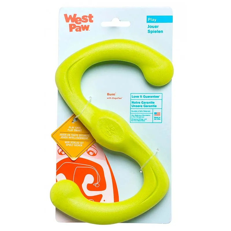 West Paw Bumi Tug Toy Large Green игрушка для собак S-образная, большая (цвет: зеленый; размер: 24 см)