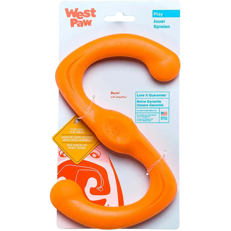 West Paw Bumi Tog Large Tangerine игрушка для собак S-образная, большая (цвет: оранжевый; размер: 24 см)