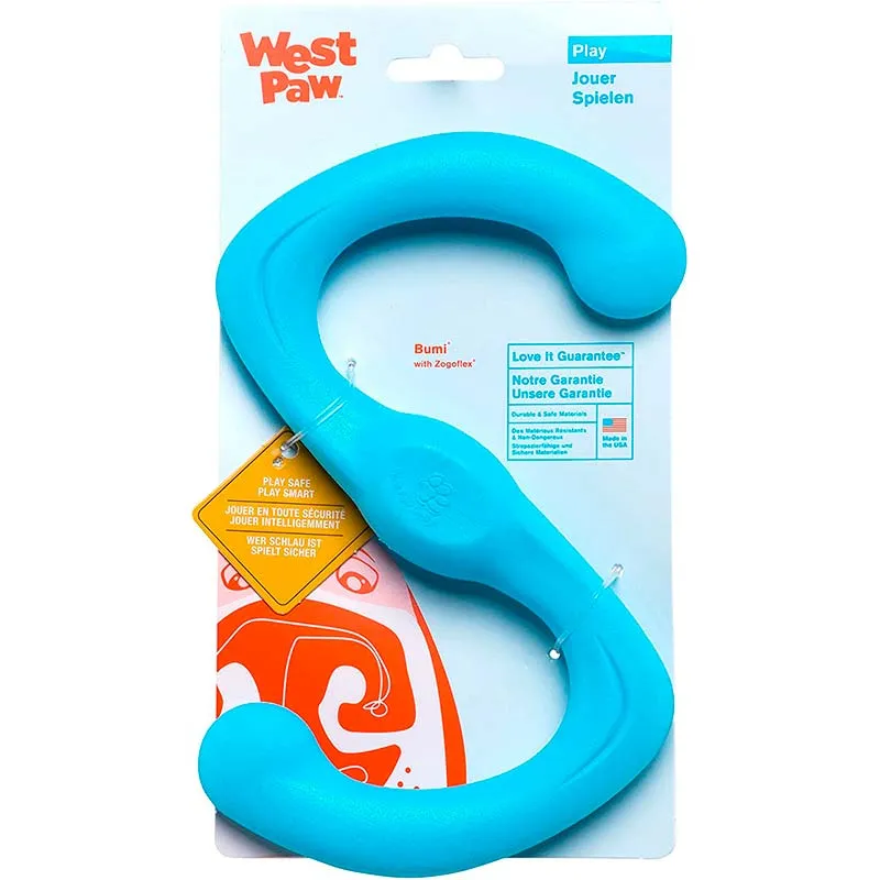 West Paw Bumi Tug Toy Small Aqua игрушка для собак S-образная, малая (цвет: голубой; размер: 21 см)