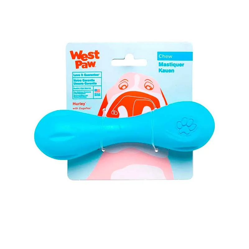 West Paw Hurley Dog Bone Small Aqua игрушка косточка для собак, малая (цвет: голубой; размер: S 15 см)