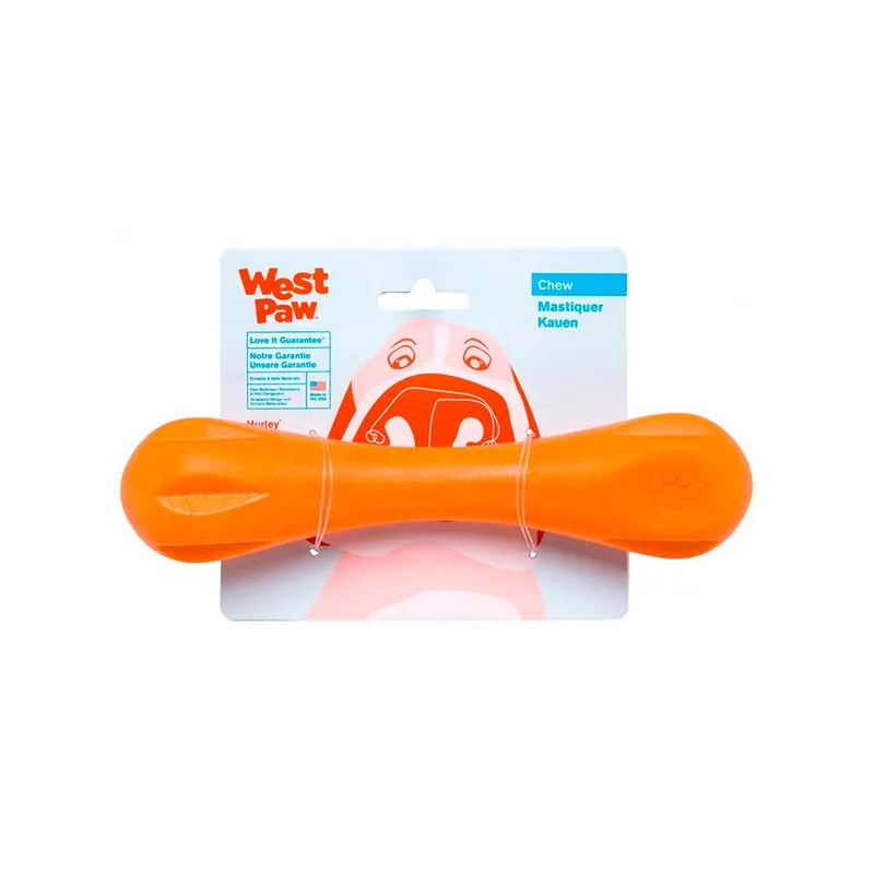 West Paw Hurley Dog Bone XSmall Tangerine игрушка косточка для собак, малая (цвет: оранжевый; размер: XS 11 см)