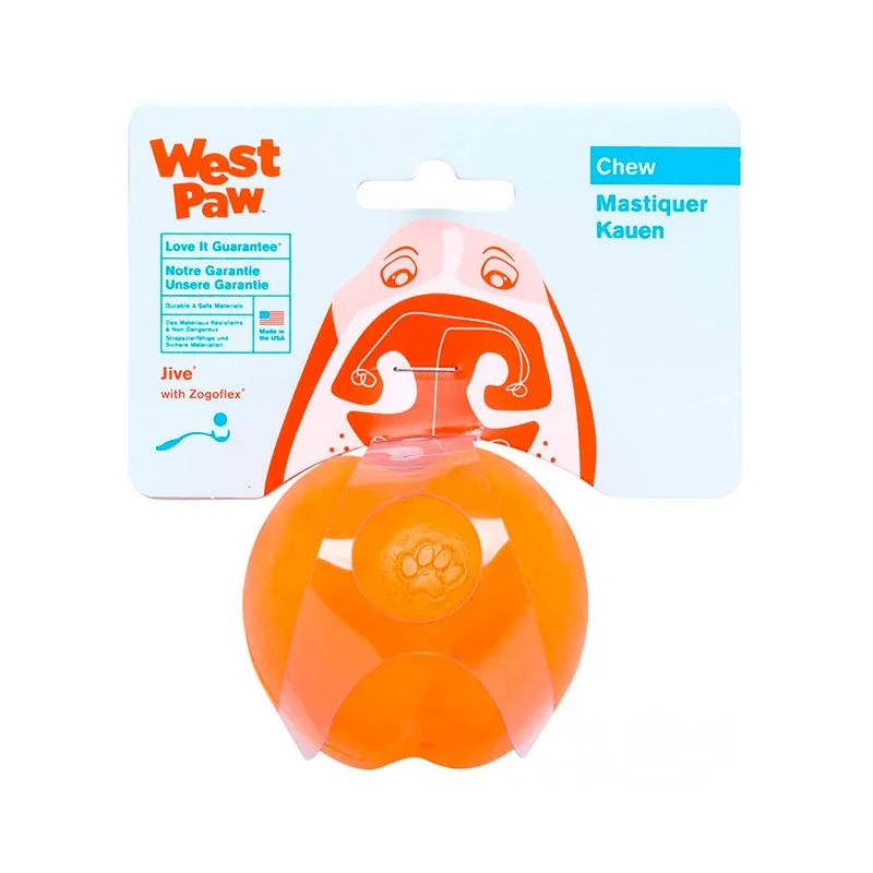 West Paw Jive Dog Ball Large Tangerine игрушка для собак супер-мяч, большой (цвет: оранжевый; размер: L 8 см)