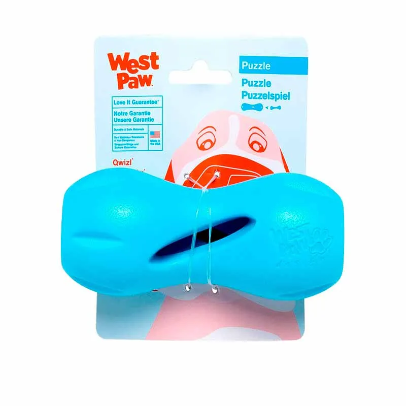 West Paw Qwizl Treat Toy Small Aqua игрушка для собак Квизл для лакомства, малый (цвет: голубой; размер S 14 см)
