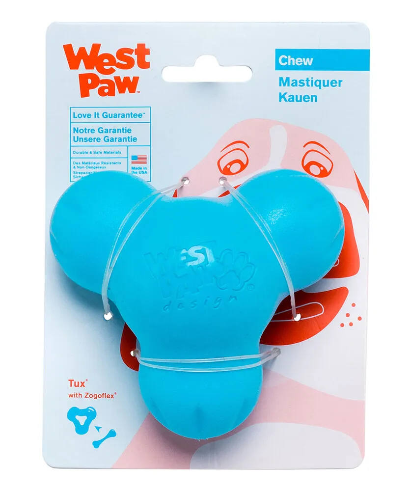 West Paw Tux Treat Toy Large Aqua игрушка для собак Тукс для лакомства, большой (цвет: голубой; размер: L 13 см)