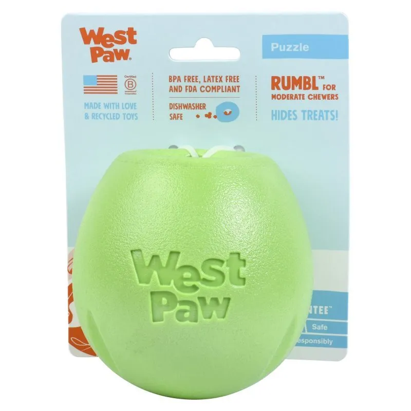 West Paw Zogoflex Echo Rumbl Medium Jungle игрушка для собак Румбл для лакомства, средний (цвет: зеленый; размер: M 10x11,5x10 см)